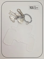 Metal Charm 4X4 Car Keyring with Acrylic Blank (Father's Day)