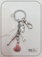 Metal Charm Volkswagen Van Keyring with Acrylic Blank (Father's Day)