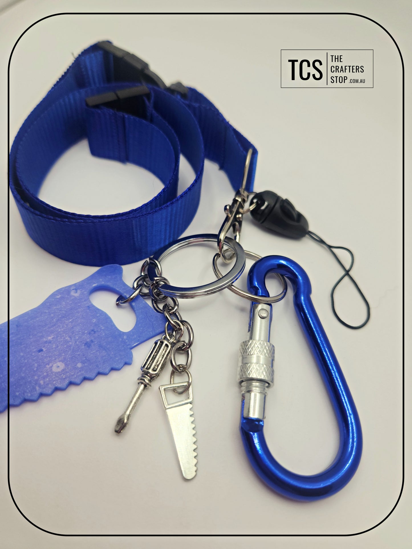 Metal Charm Tool Keyring with Lanyard and Acrylic Blank (Father's Day)