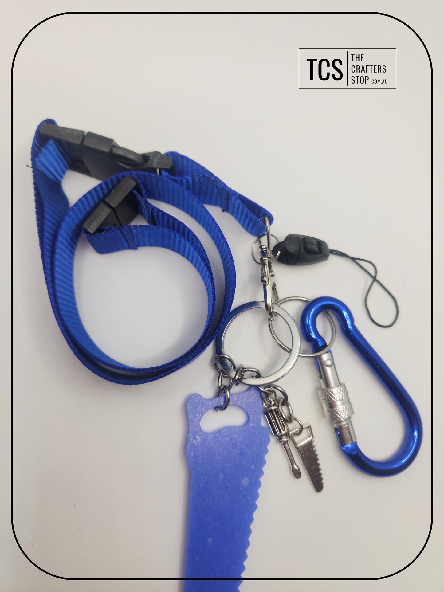 Metal Charm Tool Keyring with Lanyard and Acrylic Blank (Father's Day)