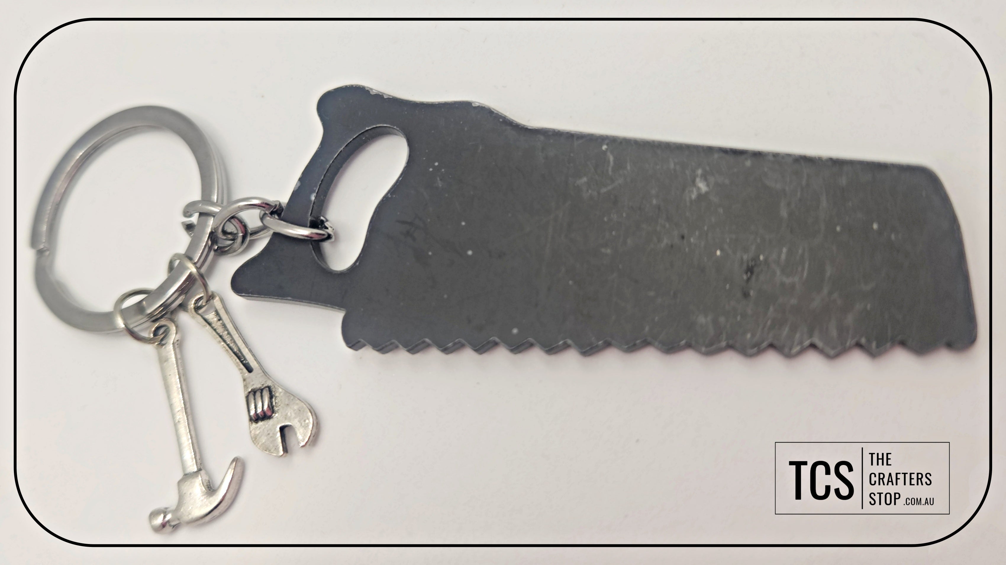 Metal Charm Tool Keyring with Acrylic Blank (Father's Day)