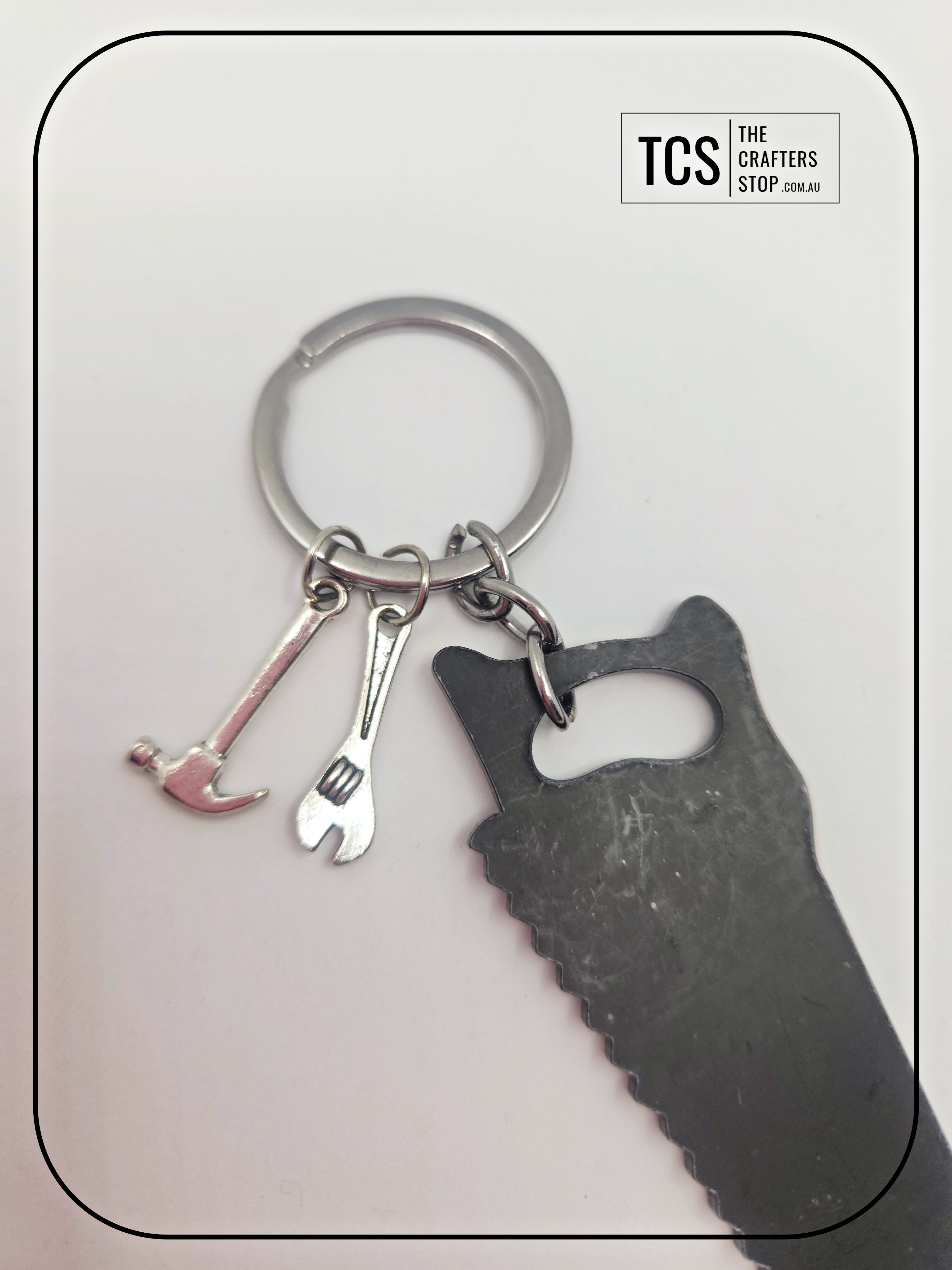 Metal Charm Tool Keyring with Acrylic Blank (Father's Day)