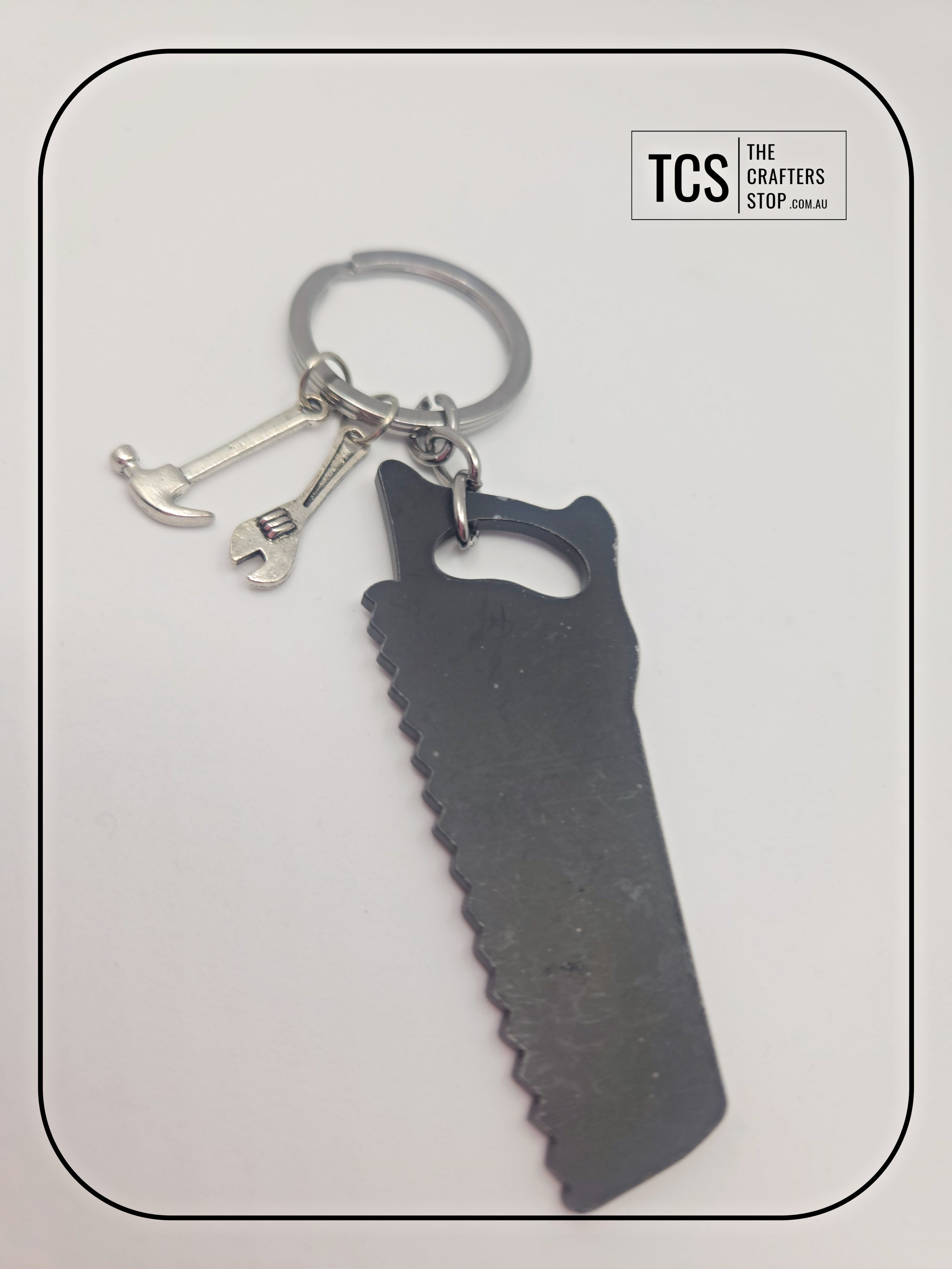 Metal Charm Tool Keyring with Acrylic Blank (Father's Day)