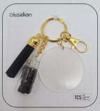 Premium Crystal Chip Keyring with Acrylic Blank