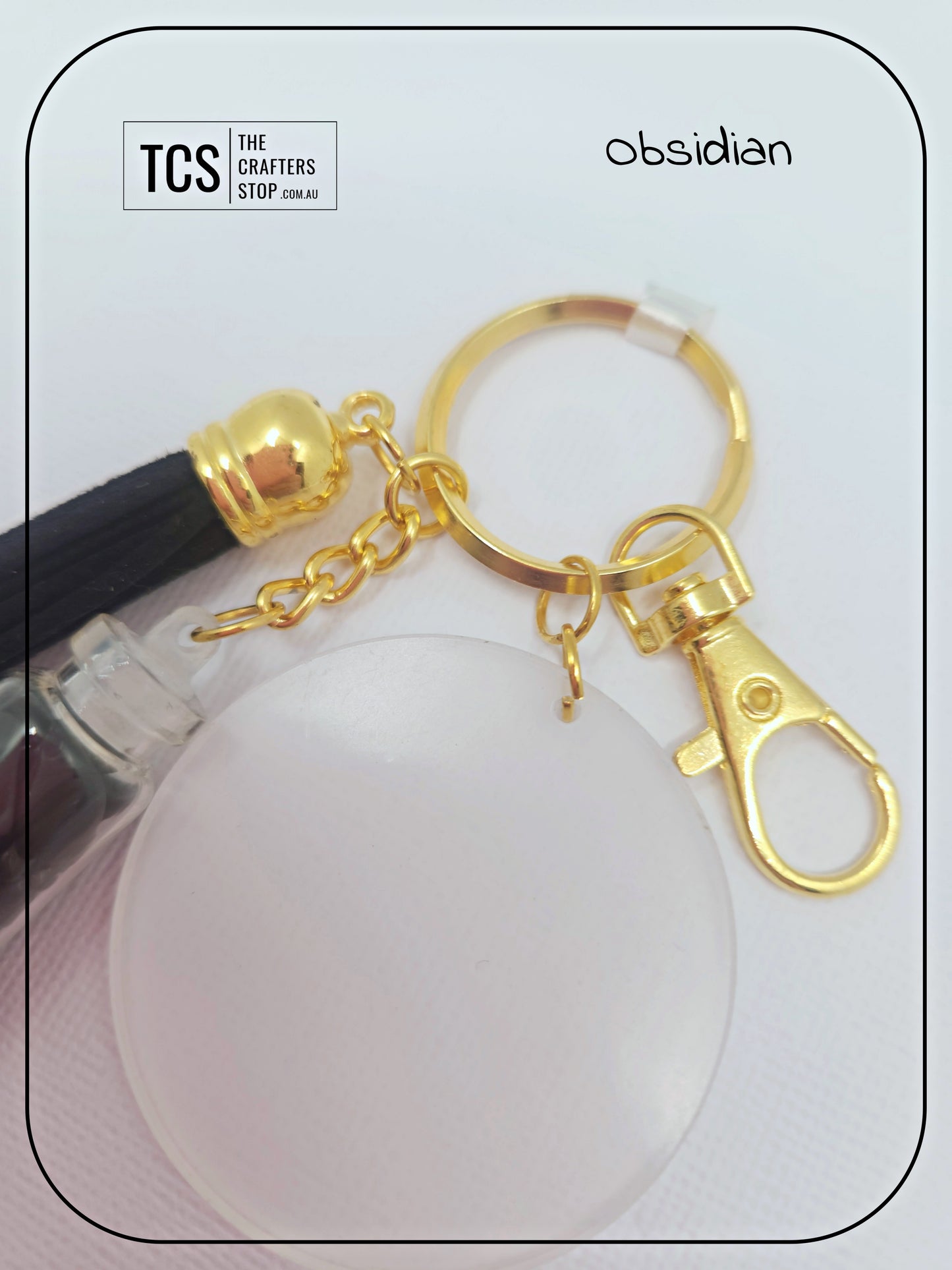 Premium Crystal Chip Keyring with Acrylic Blank