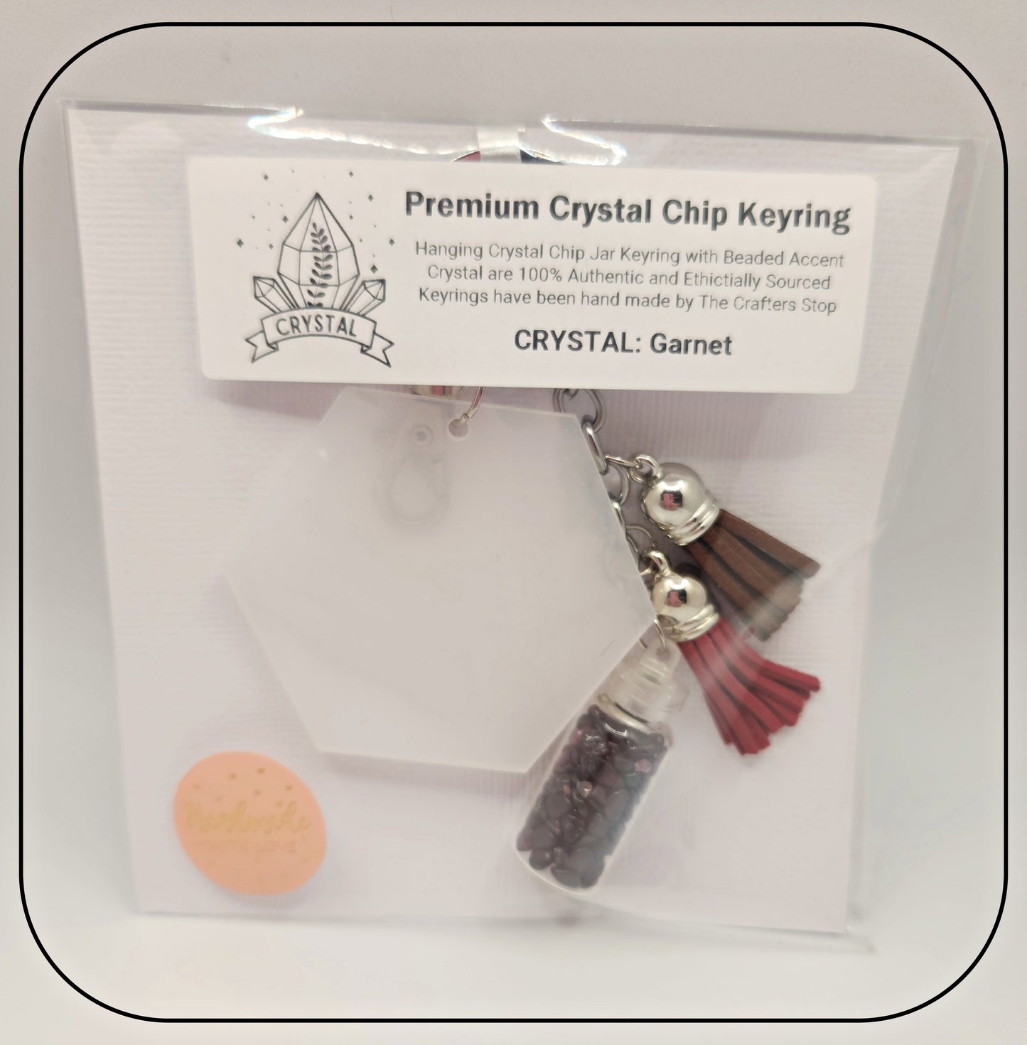 Premium Crystal Chip Keyring with Acrylic Blank