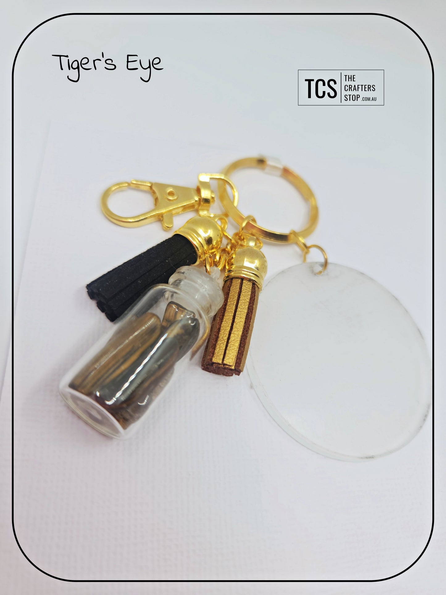 Premium Crystal Chip Keyring with Acrylic Blank