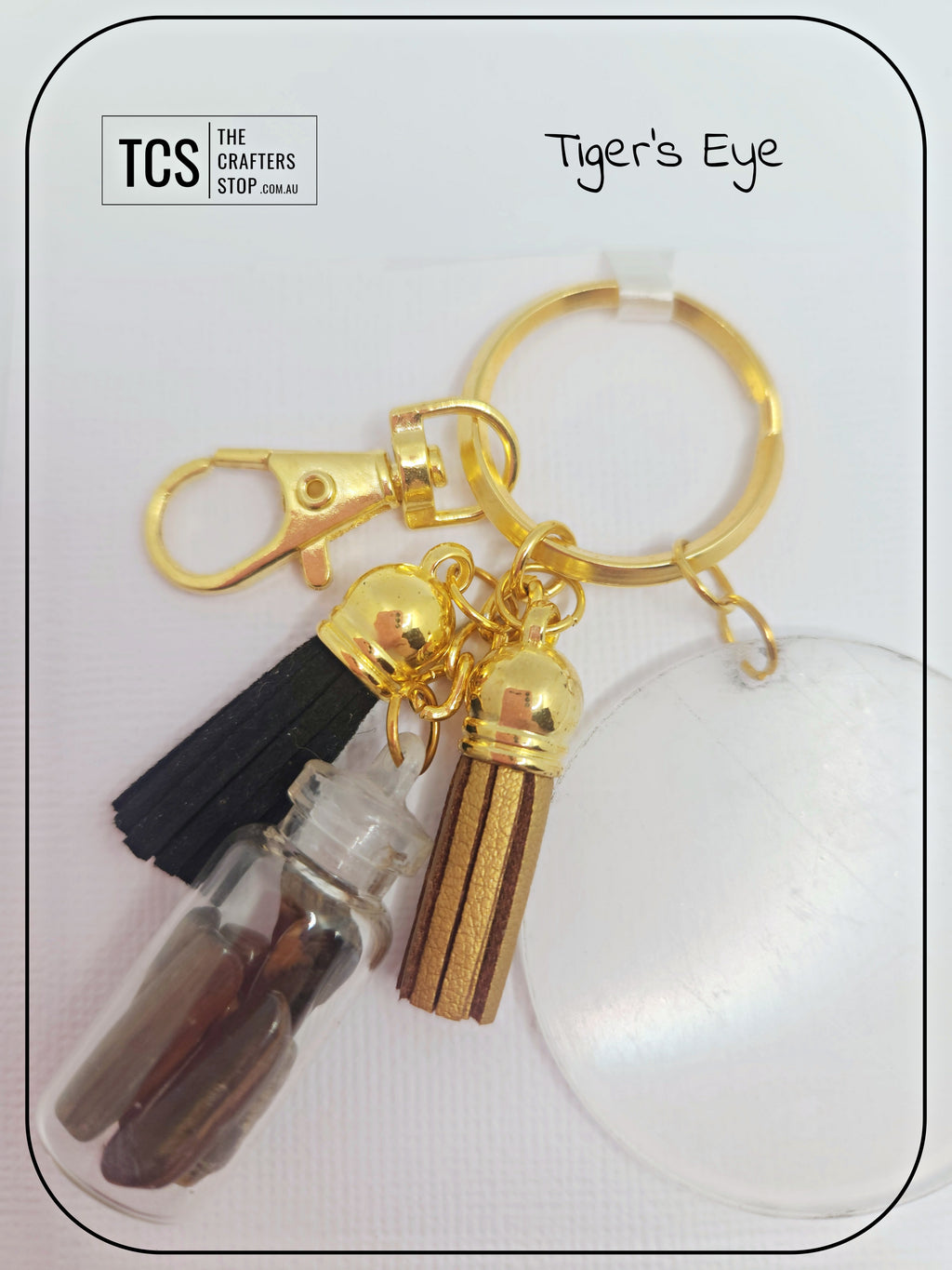 Premium Crystal Chip Keyring with Acrylic Blank