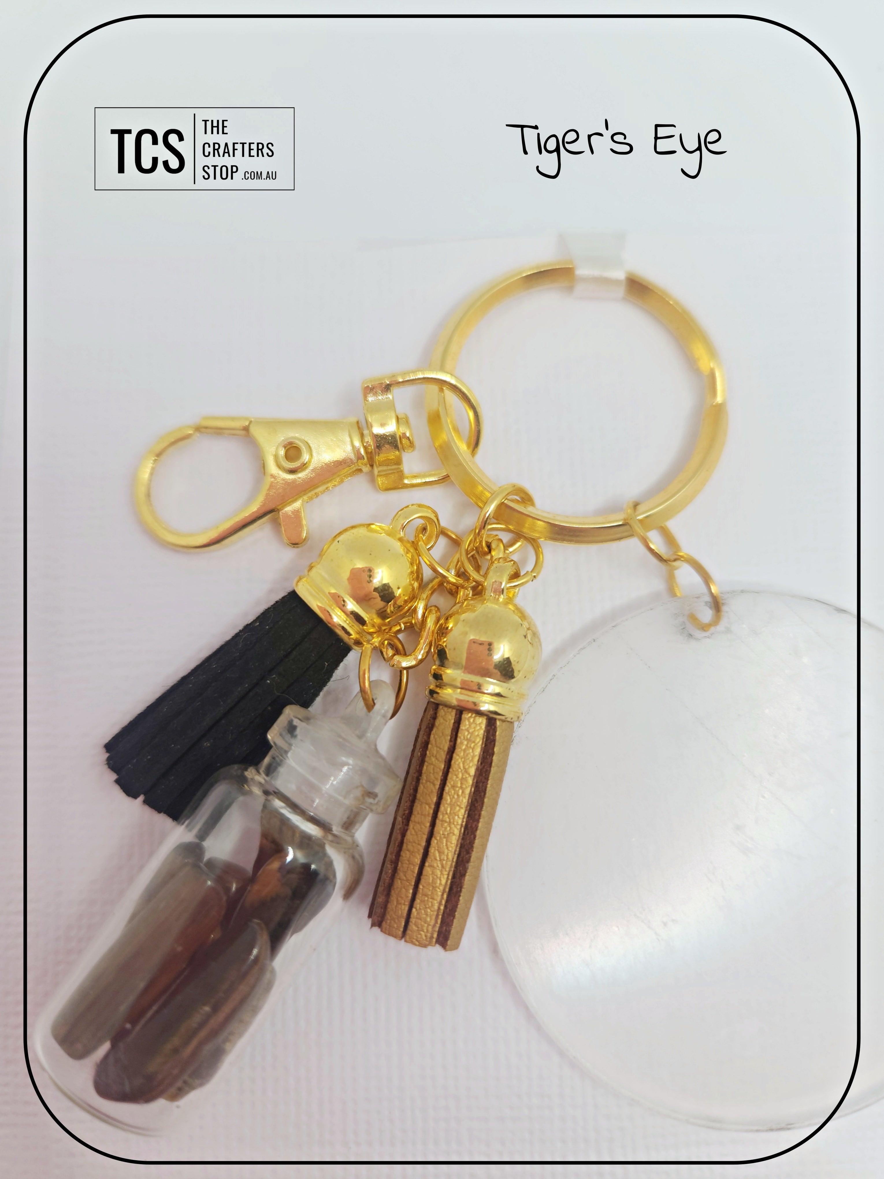 Premium Crystal Chip Keyring with Acrylic Blank