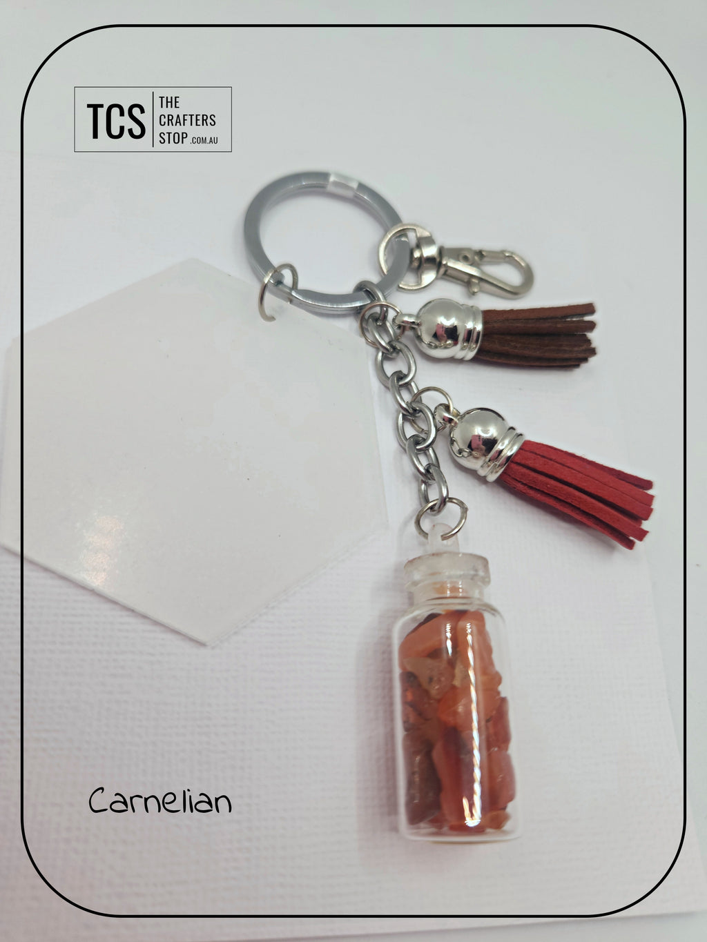 Premium Crystal Chip Keyring with Acrylic Blank