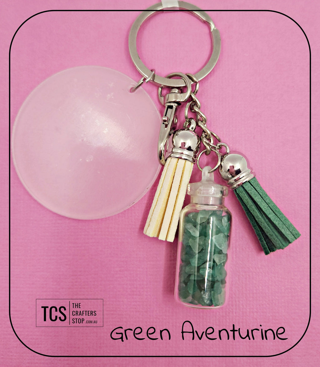 Premium Crystal Chip Keyring with Acrylic Blank