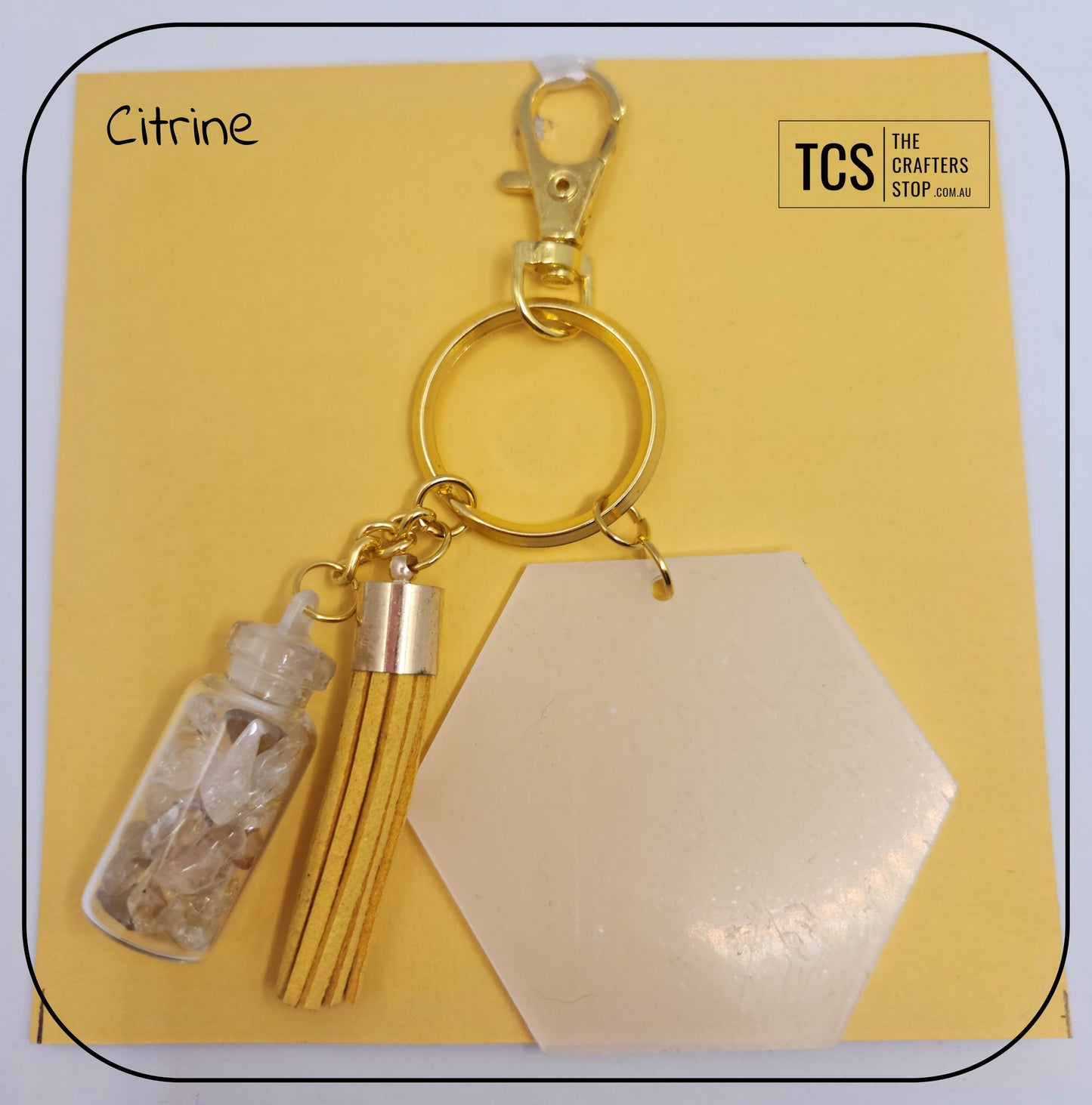 Premium Crystal Chip Keyring with Acrylic Blank