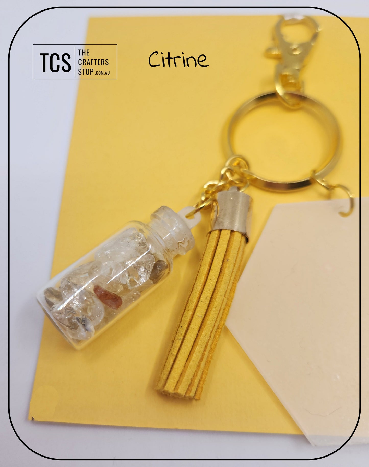 Premium Crystal Chip Keyring with Acrylic Blank