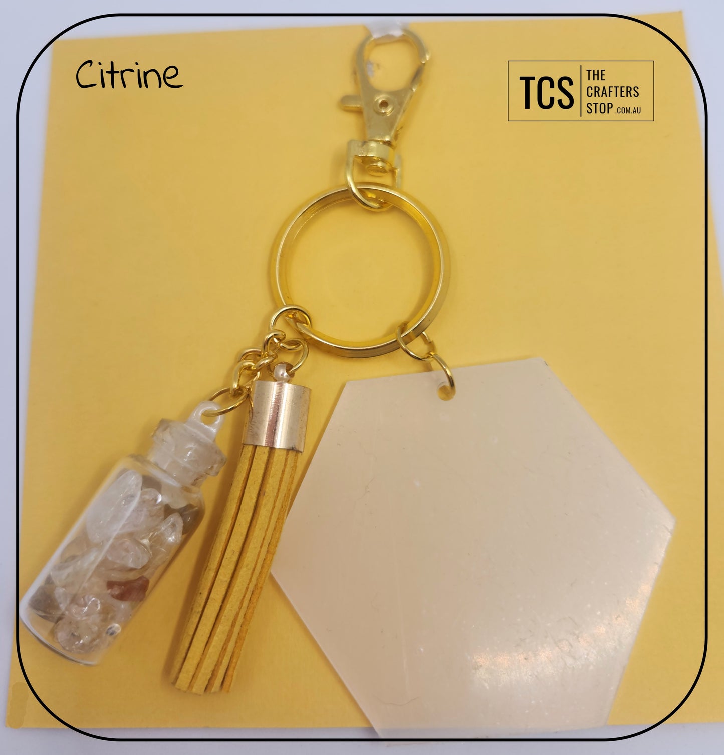 Premium Crystal Chip Keyring with Acrylic Blank