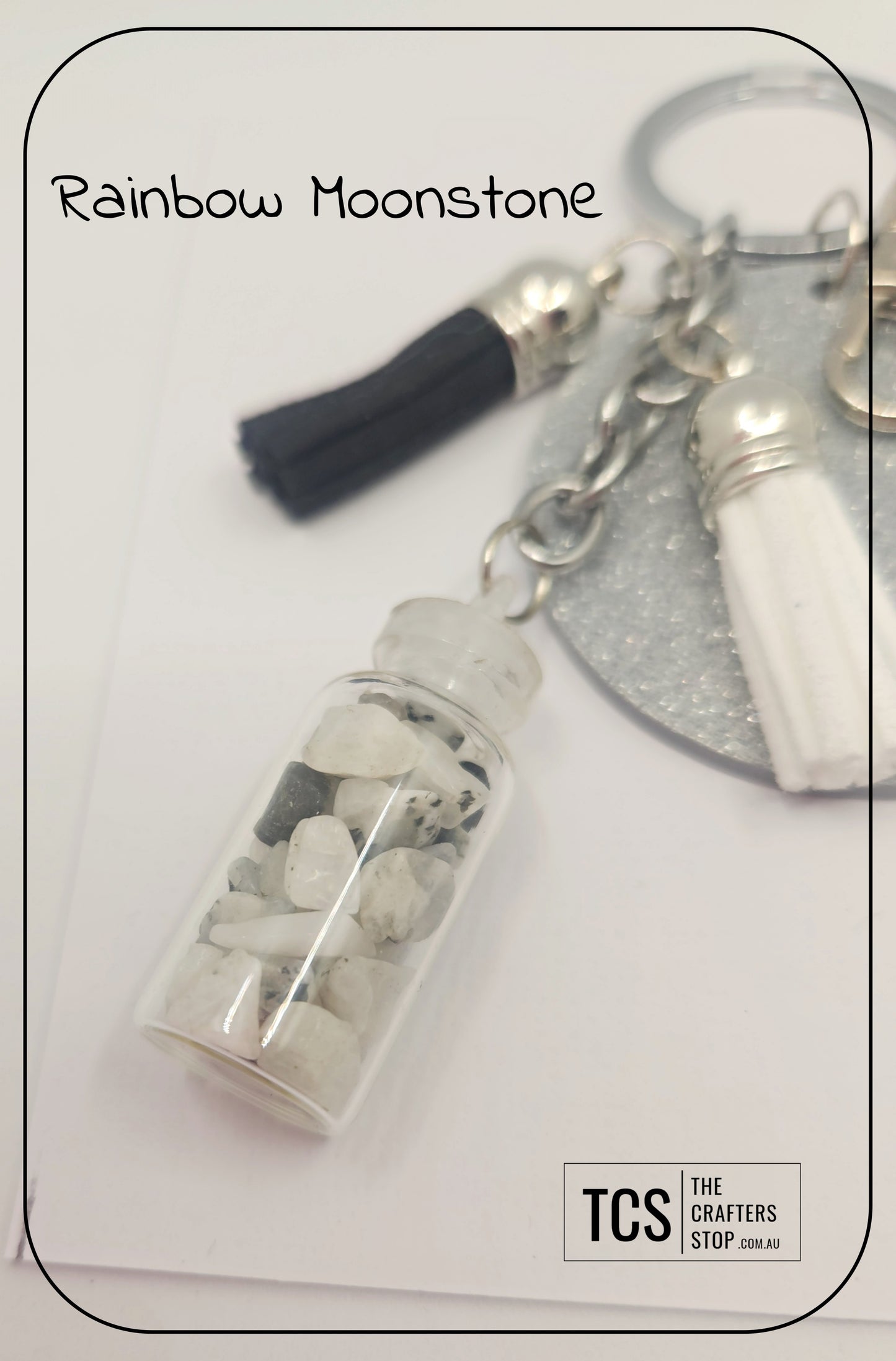 Premium Crystal Chip Keyring with Acrylic Blank