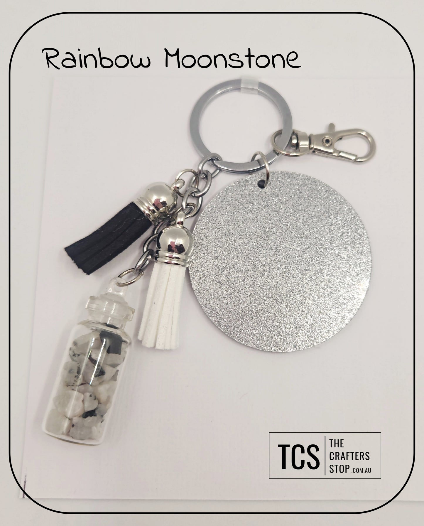 Premium Crystal Chip Keyring with Acrylic Blank