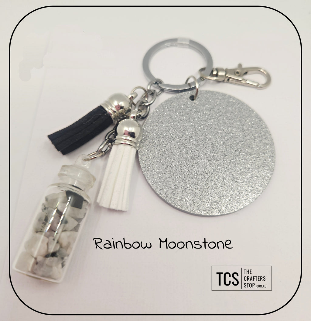 Premium Crystal Chip Keyring with Acrylic Blank