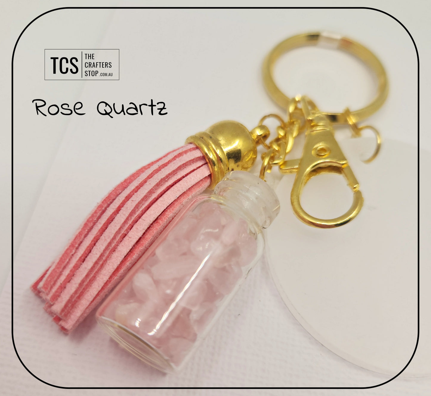 Premium Crystal Chip Keyring with Acrylic Blank