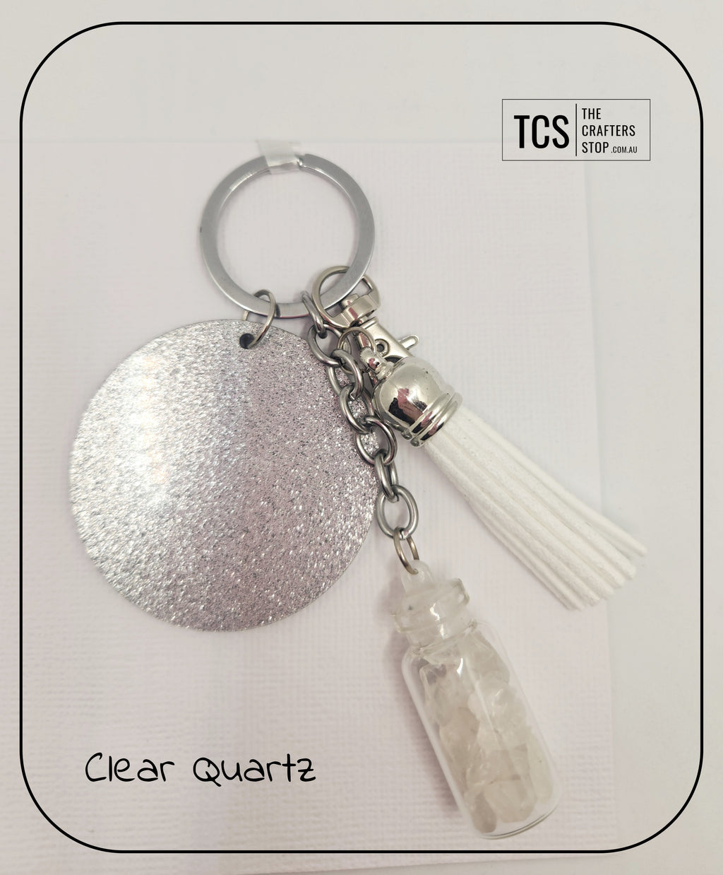 Premium Crystal Chip Keyring with Acrylic Blank