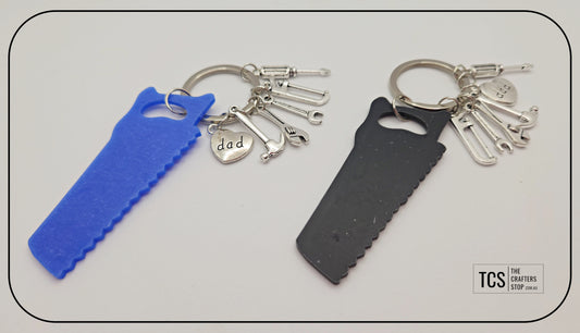 Metal Charm Tool Keyring with Acrylic Blank (Father's Day)