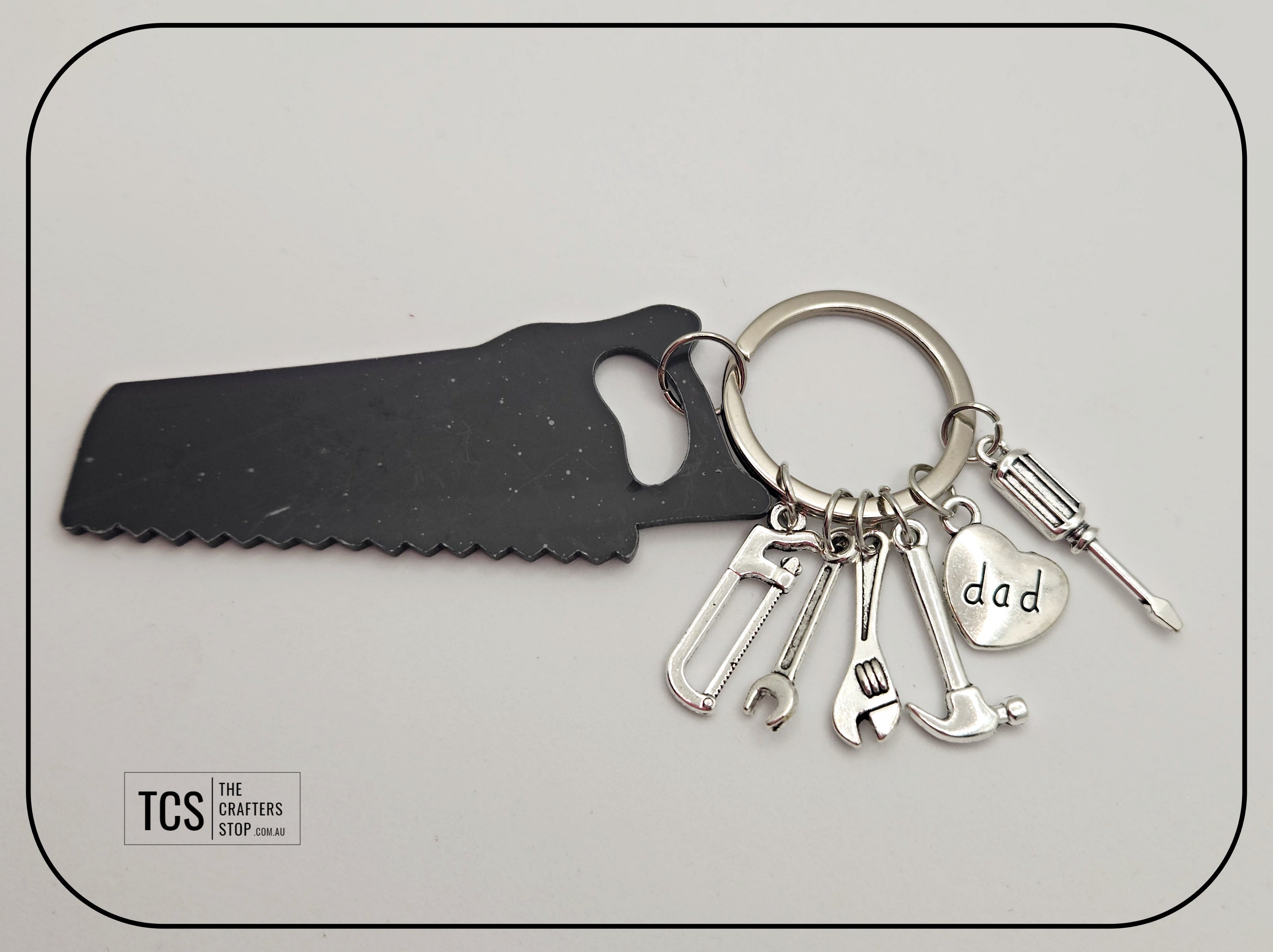 Metal Charm Tool Keyring with Acrylic Blank (Father's Day)