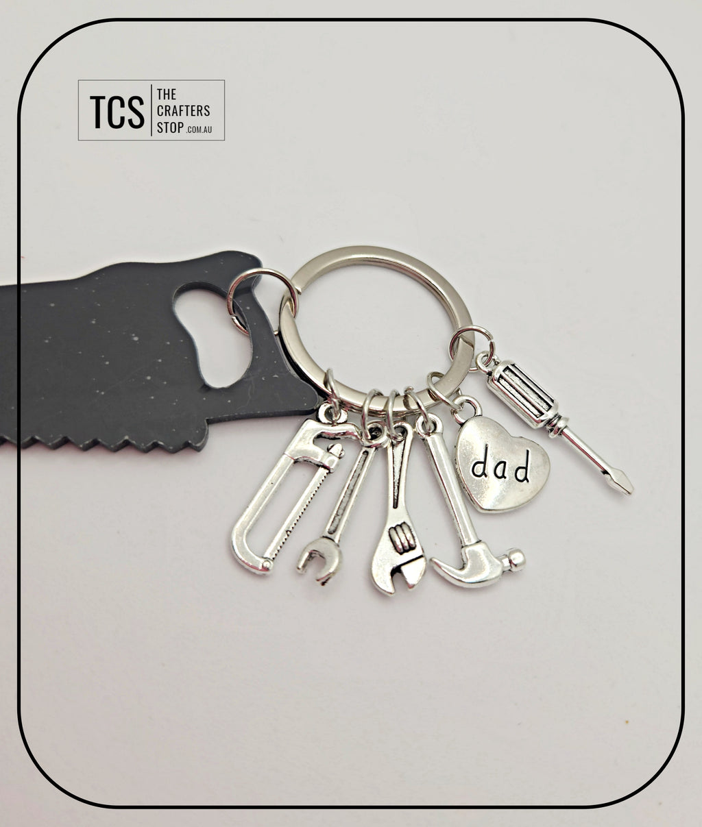 Metal Charm Tool Keyring with Acrylic Blank (Father's Day)