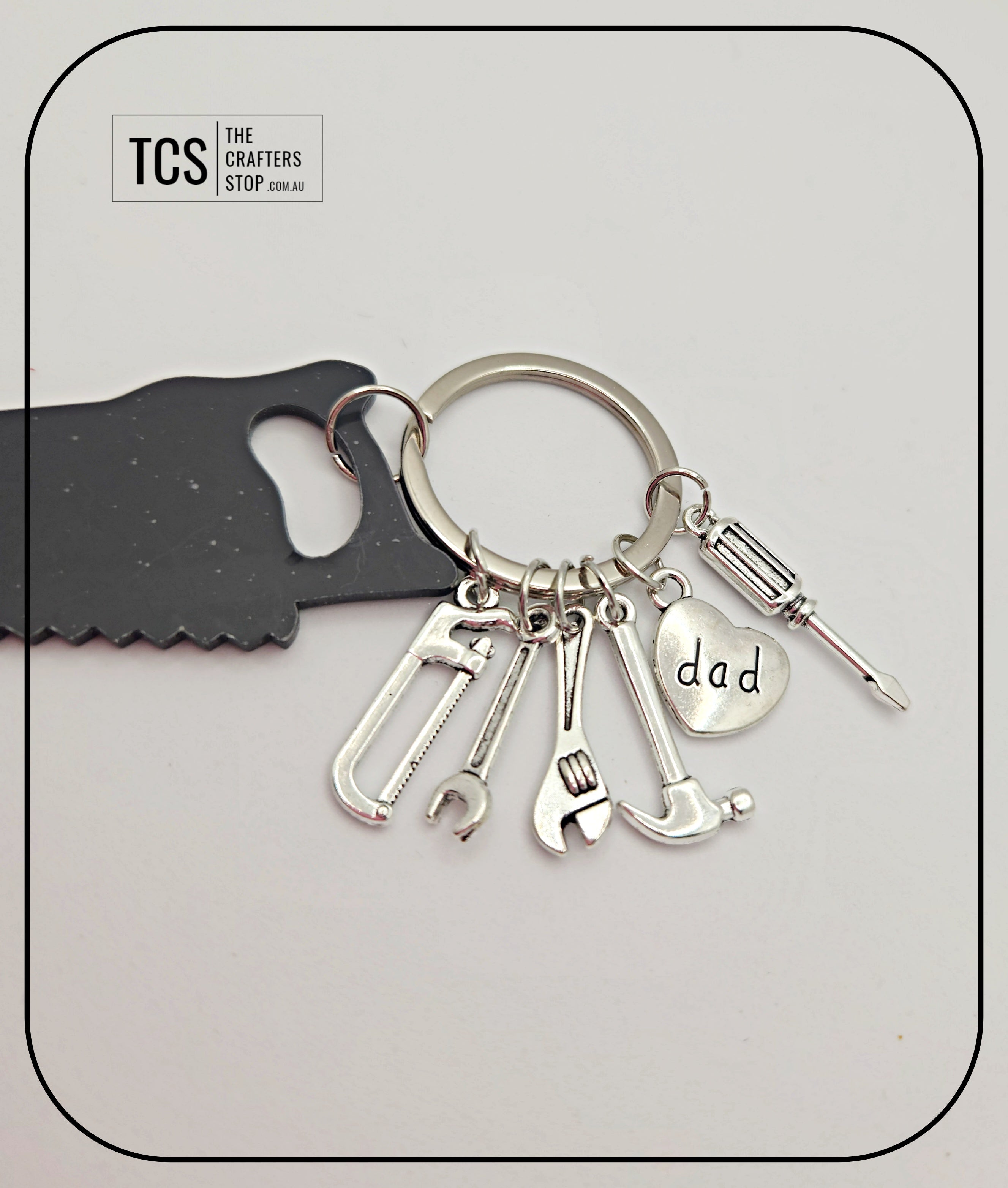Metal Charm Tool Keyring with Acrylic Blank (Father's Day)