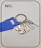 Metal Charm Tool Keyring with Acrylic Blank (Father's Day)