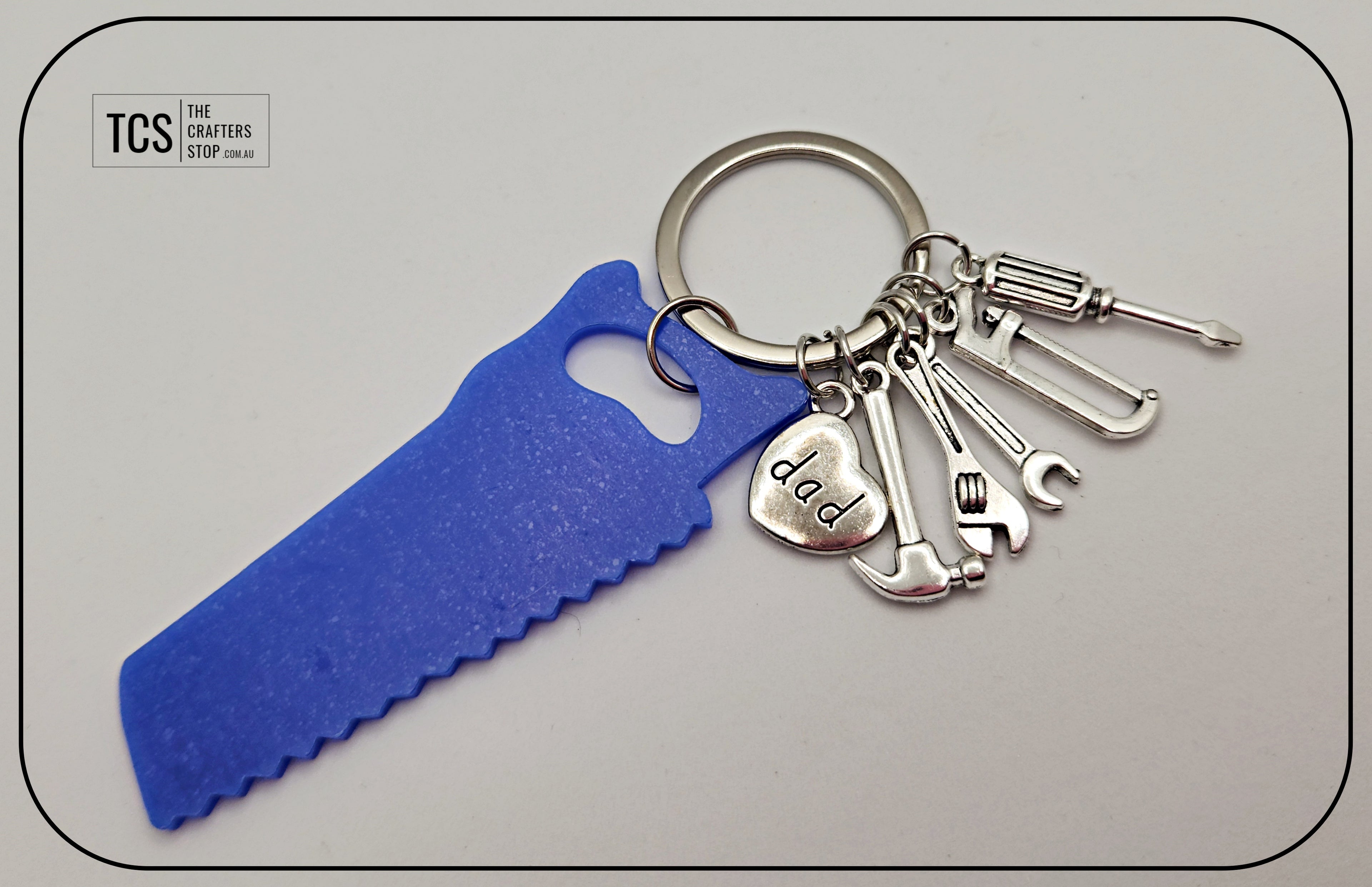 Metal Charm Tool Keyring with Acrylic Blank (Father's Day)