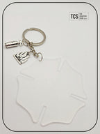 Fire Fighter Cross Acrylic Metal Charm Keyring