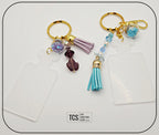 Ladies Keyring with Acrylic Blank and Beaded Accent