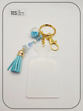 Ladies Keyring with Acrylic Blank and Beaded Accent