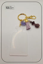Ladies Keyring with Acrylic Blank and Beaded Accent