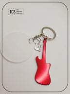 Guitar Metal Bottle Opener Keyring with Acrylic Blank (Father's Day)