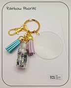 Premium Crystal Chip Keyring with Acrylic Blank