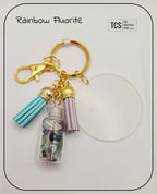 Premium Crystal Chip Keyring with Acrylic Blank