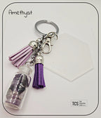 Premium Crystal Chip Keyring with Acrylic Blank