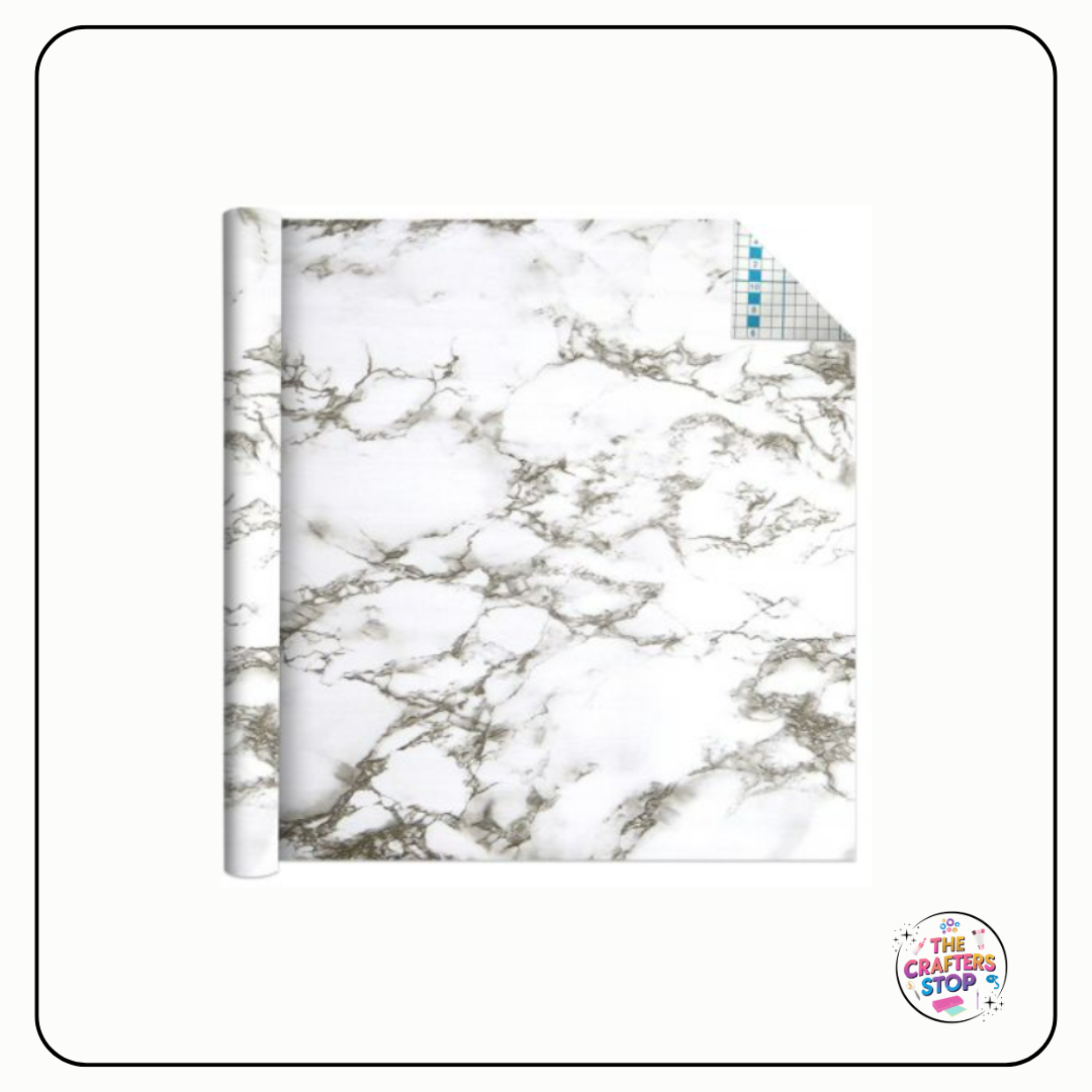 Self Adhesive Vinyl Pattern Roll - White Marble