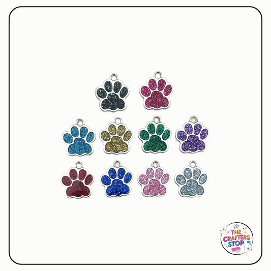 Paw Print Metal Charms