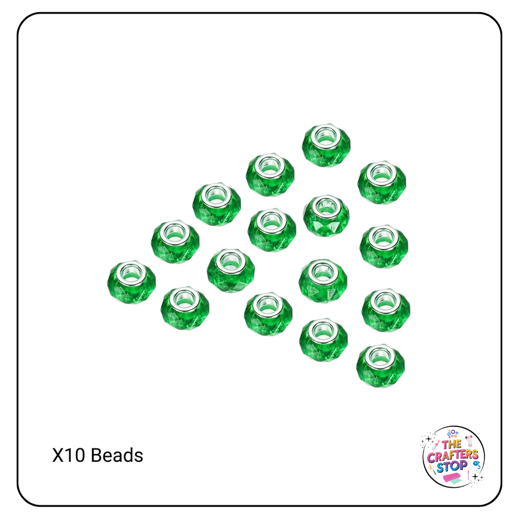Large Hole Acrylic Decorative Beads - Coloured