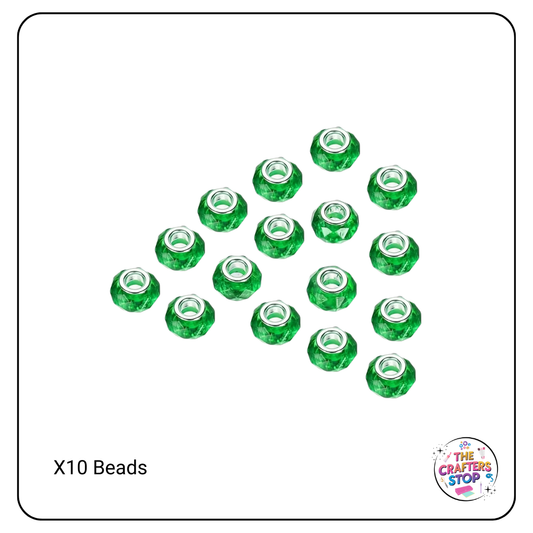 Large Hole Acrylic Decorative Beads - Coloured