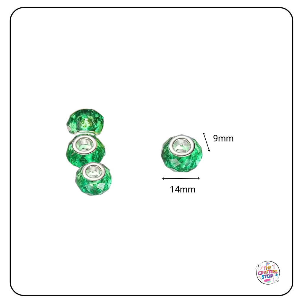 Large Hole Acrylic Decorative Beads - Coloured