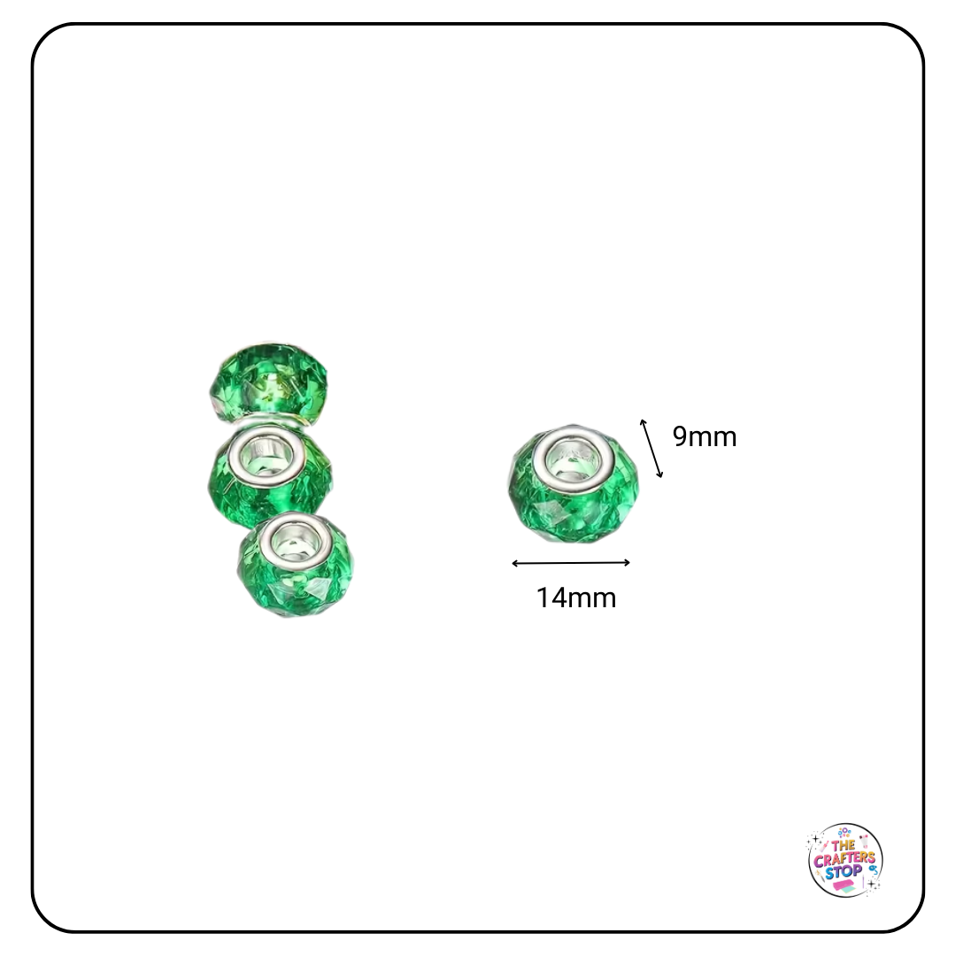 Large Hole Acrylic Decorative Beads - Coloured