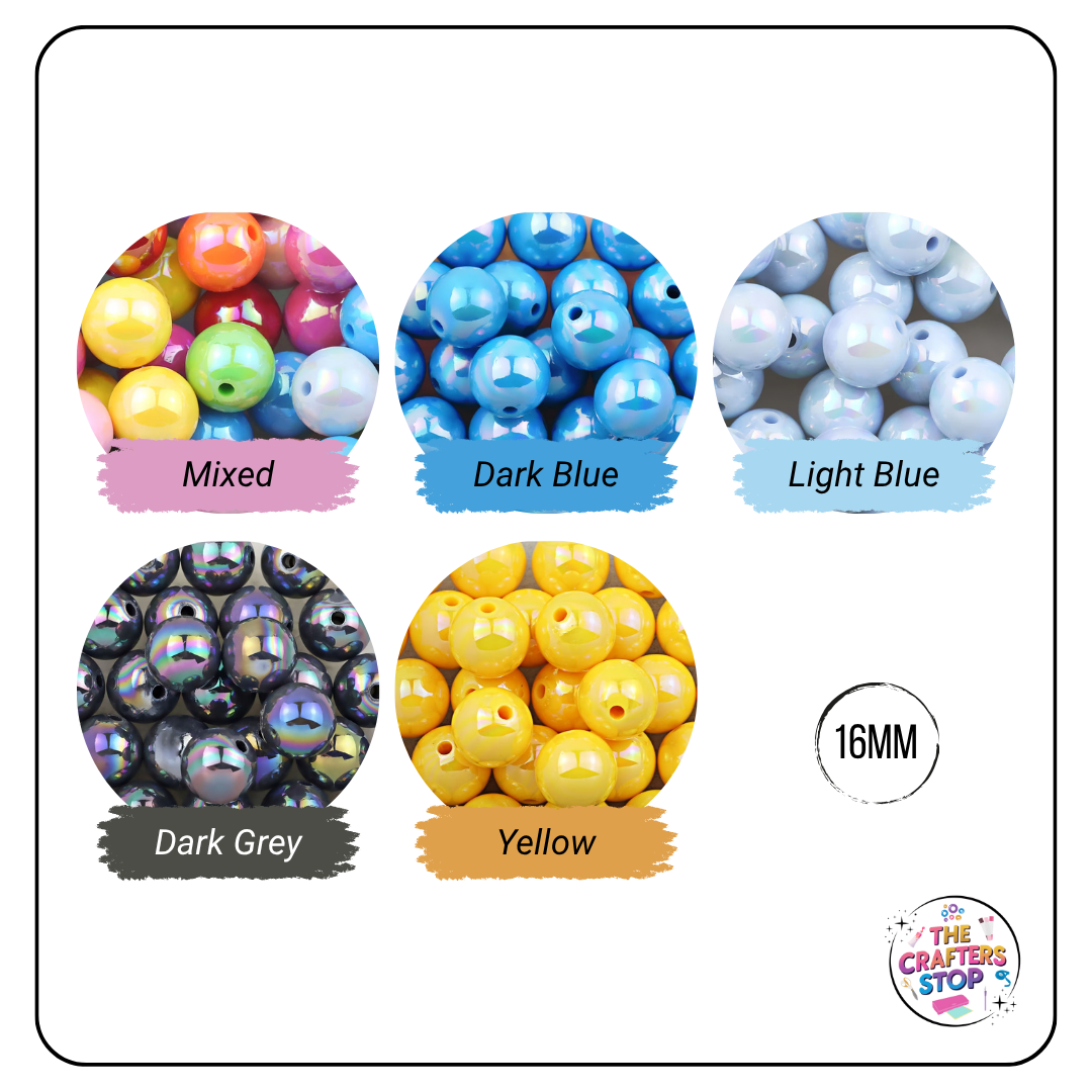 Large Acrylic Iridescent Beads - 14.5mm