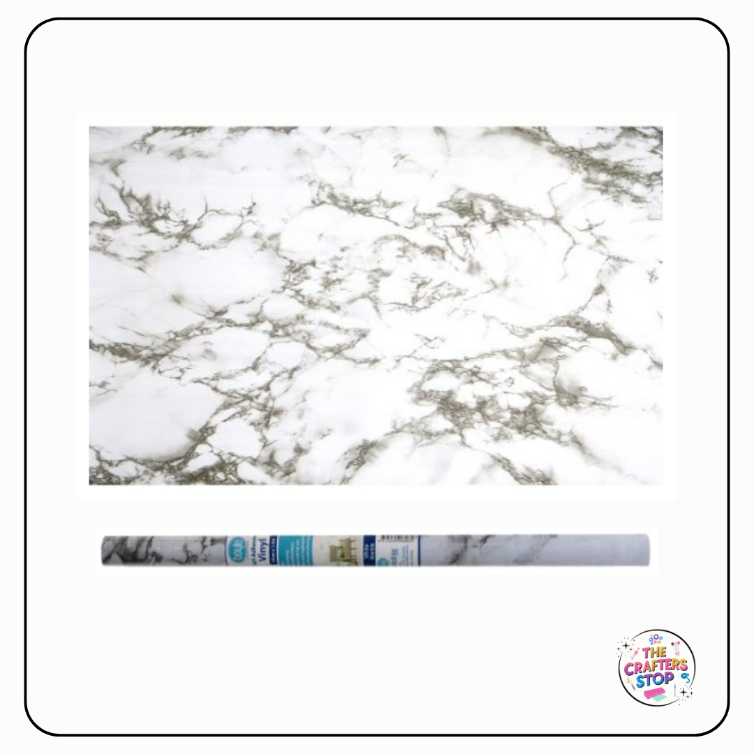 Self Adhesive Vinyl Pattern Roll - White Marble