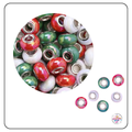 Large Hole Acrylic Decorative Beads - Christmas Colours