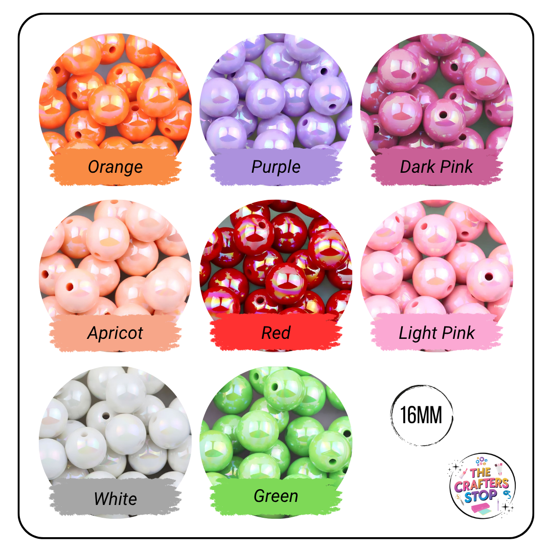 Large Acrylic Iridescent Beads - 14.5mm