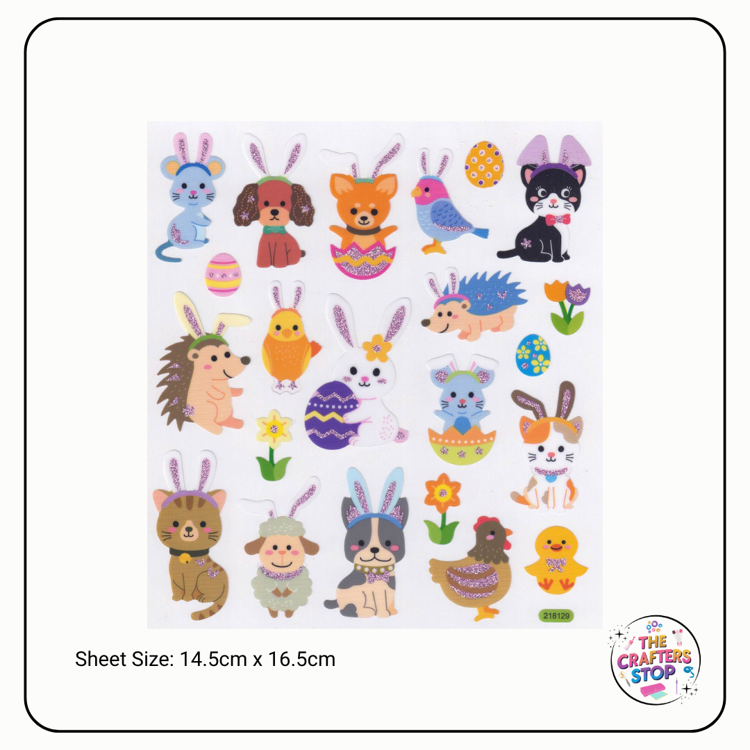 Animal Easter Scrapbooking Sticker Sheet