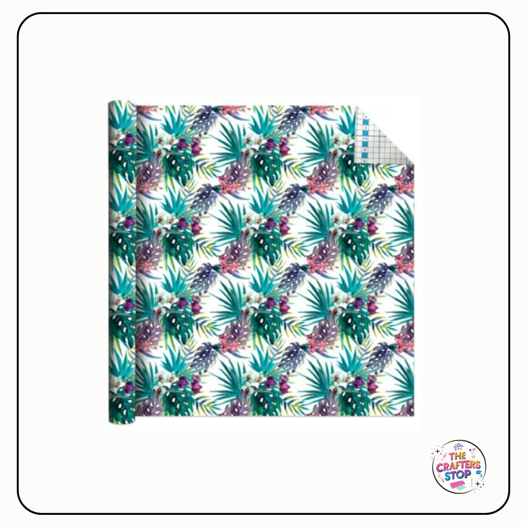 Self Adhesive Vinyl Pattern Roll - Tropical Plants