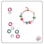 Large Hole Acrylic Decorative Beads - Christmas Colours